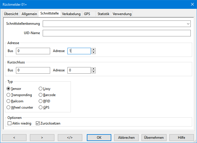 Reiter Schnittstelle. Hier nur Adresse eintragen Reiter Schnittstelle. Hier nur Adresse eintragen