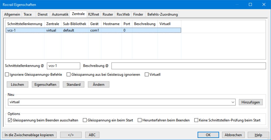 Eigenschaften der Zentrale Eigenschaften der Zentrale